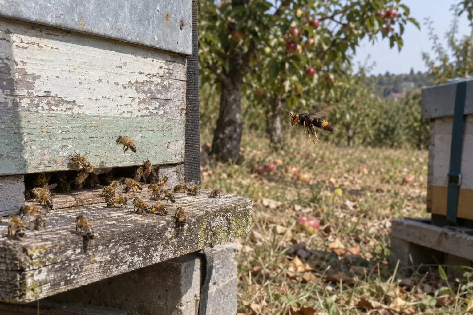 500 abeilles pour un frelon : la boule de chaleur à 47 °C que l'abeille européenne ne sait pas fabriquer