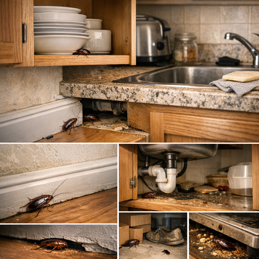 Où se cache les blattes dans une maison ?