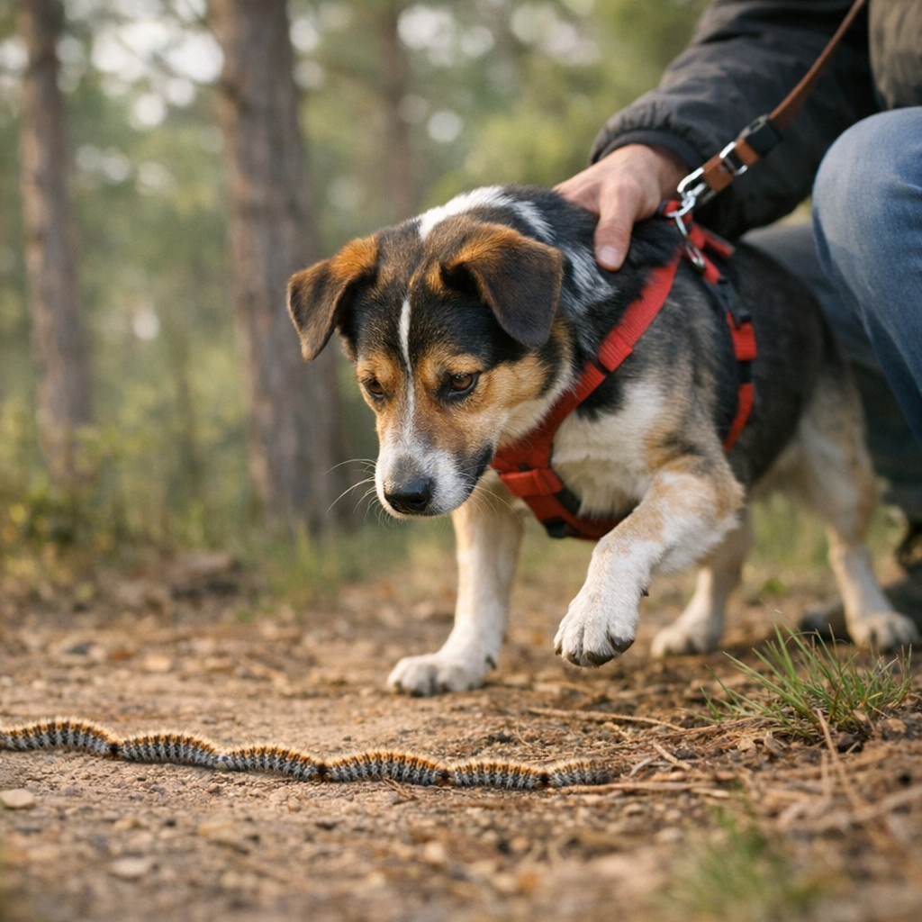 Chenille processionnaire et chien : les gestes qui aggravent