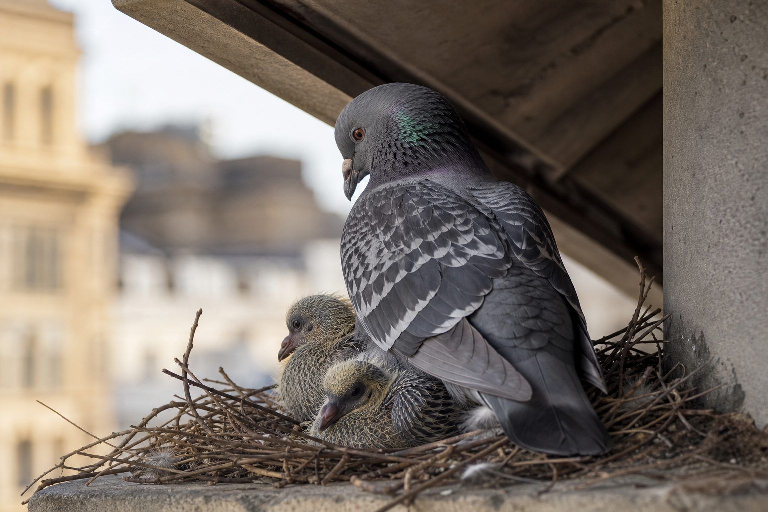 Comment la pigeonne se reproduit-elle et élève-t-elle ses petits ?