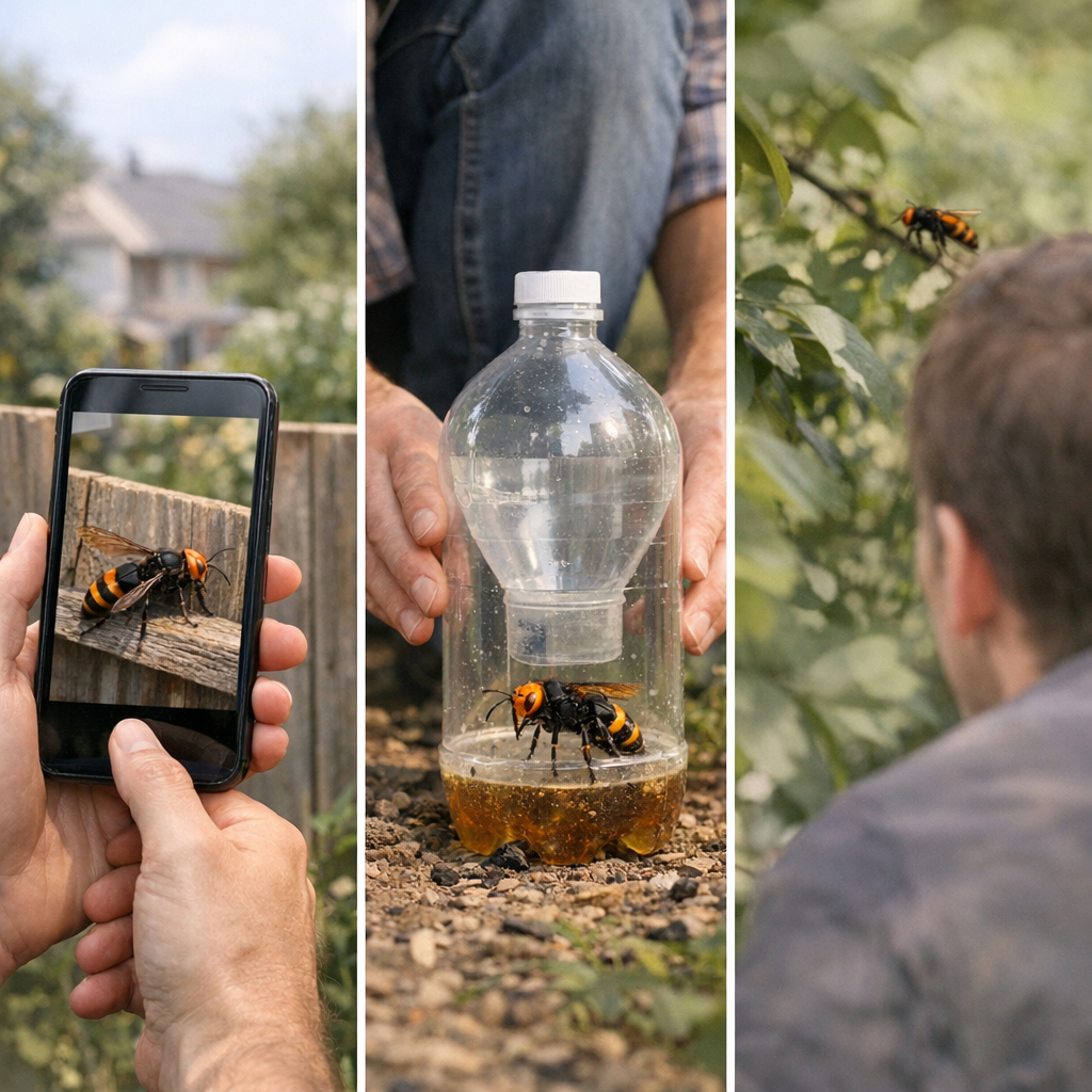 Si je vois un gros insecte orange et noir près de chez moi, dois-je le signaler, le piéger moi-même ou attendre une conf