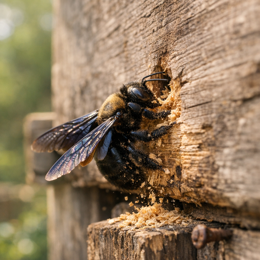 Pourquoi les guêpes mangent le bois ? La question est mal posée dans le cas de Xylocopa