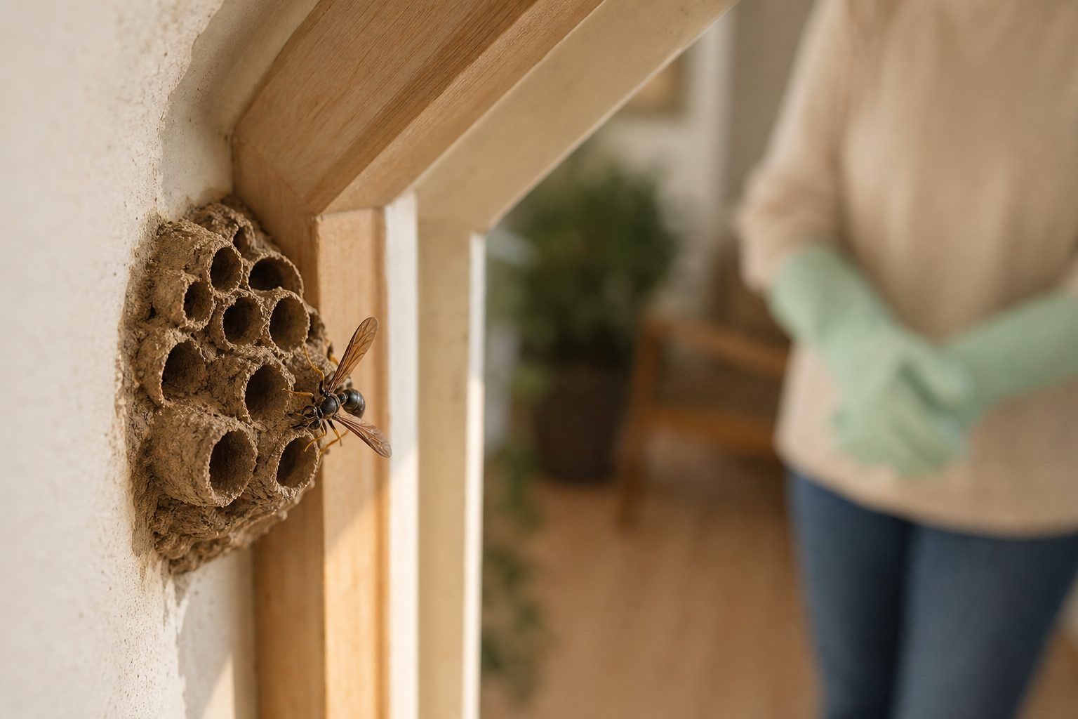 Nid de guêpe maçonne dans la maison : faut-il l’enlever ?
