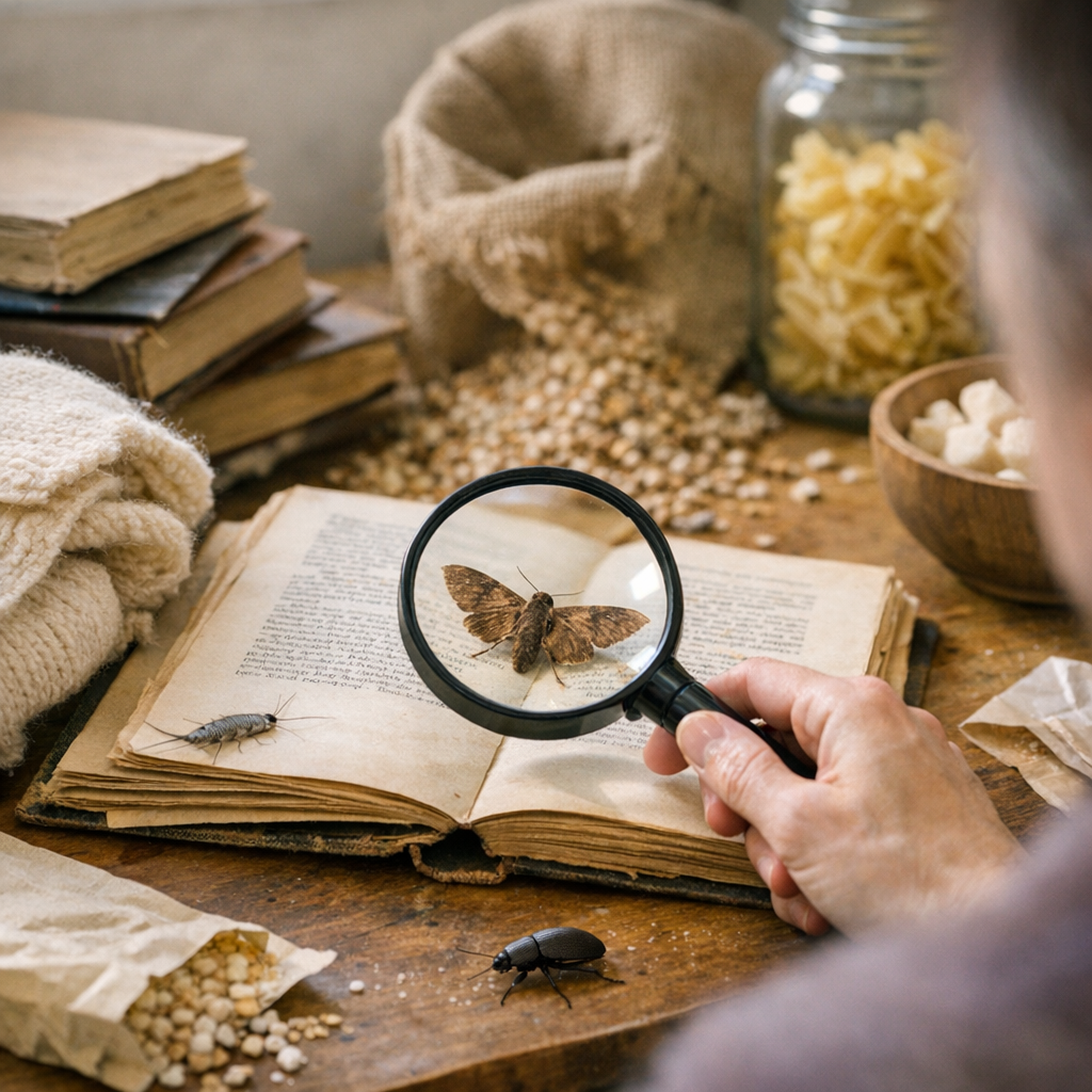 Quand un insecte apparaît dans la maison, comment savoir s’il abîme réellement les textiles, les livres ou les denrées, 