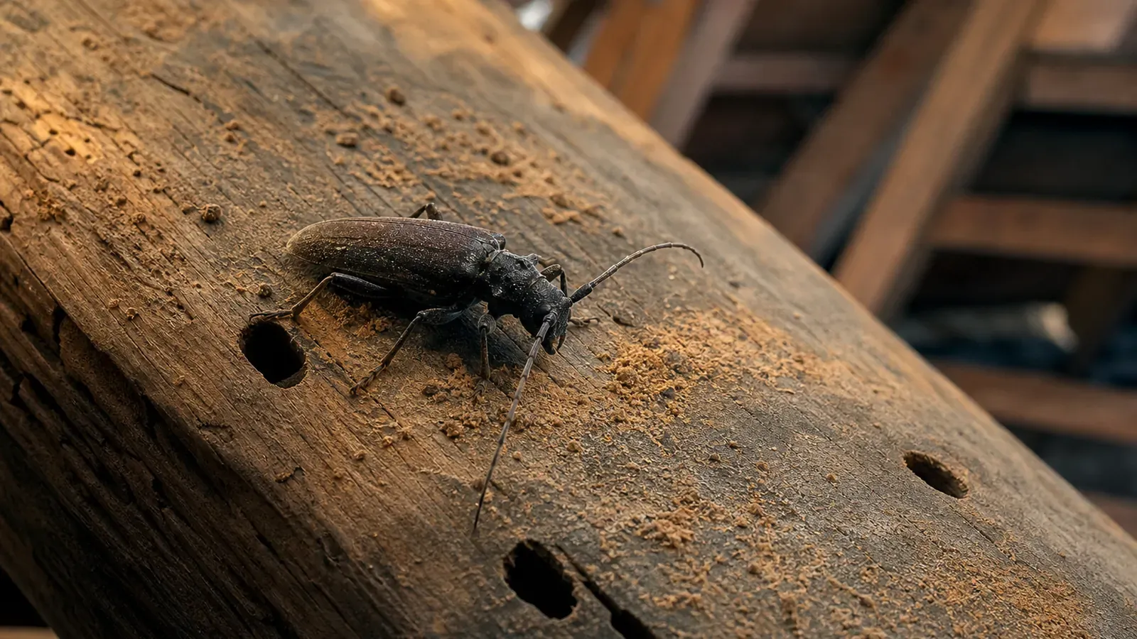 Le capricorne des maisons : reconnaître l'insecte qui ronge la charpente