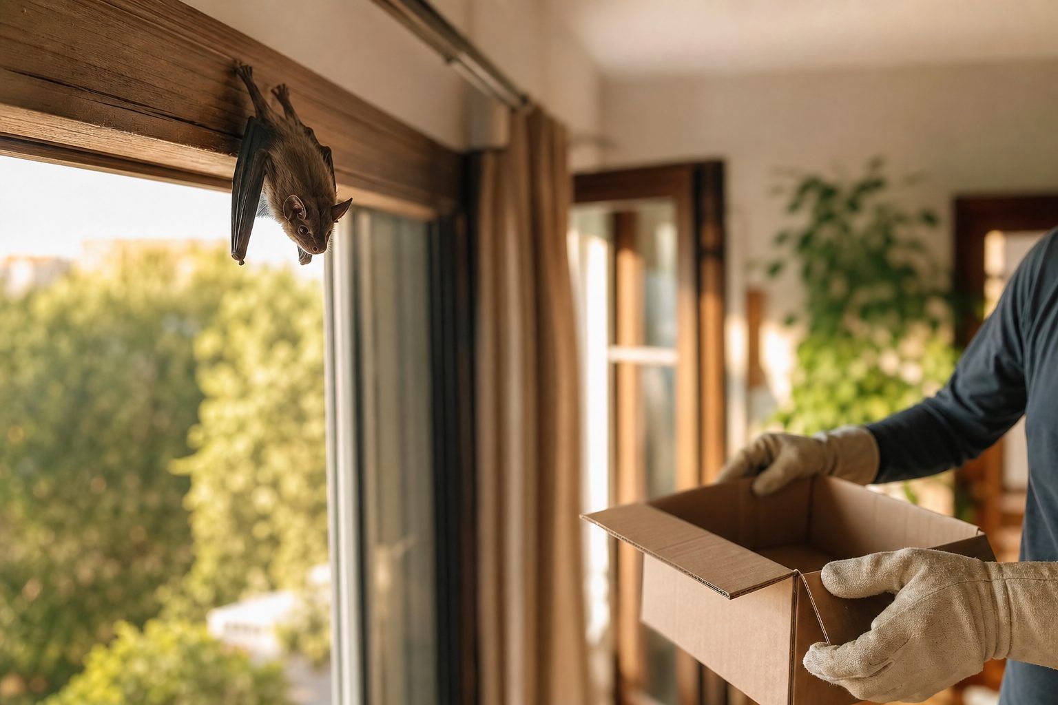 Chauve-souris dans la maison : la faire sortir sans la blesser ni créer de risque