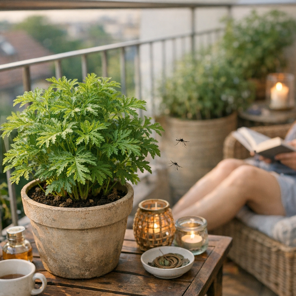 Une plante anti moustique en pot agit-elle vraiment à distance sur un balcon ?